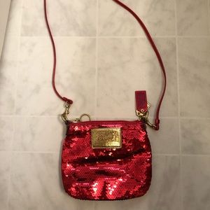 Ruby Red Coach Sequin Bag